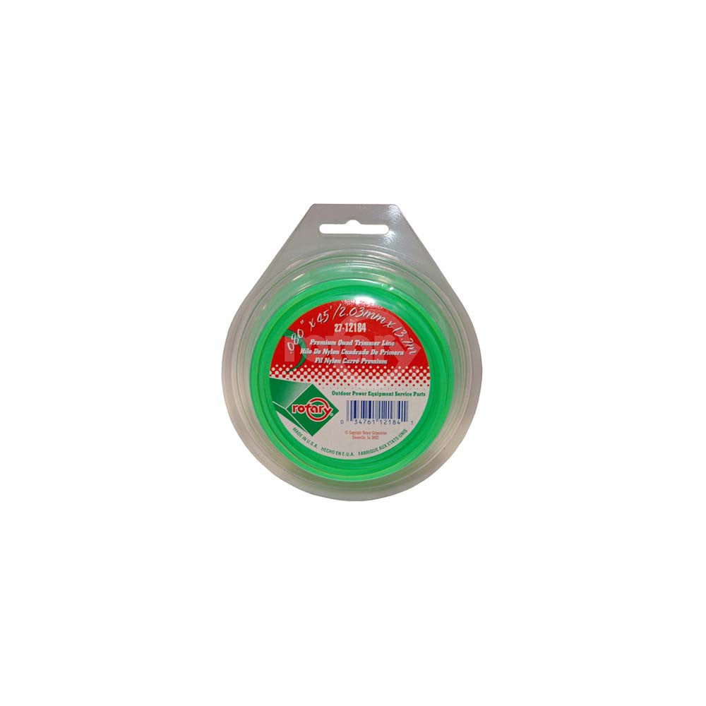 Rotary - 12184 - LINE TRIMMER .080 45' LOOP QUAD GREEN - Rotary Parts Store