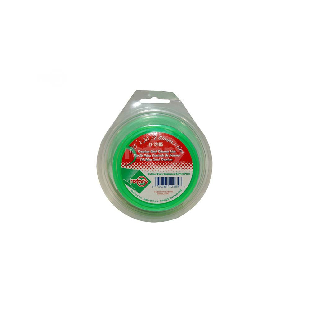 Rotary - 12185 - LINE TRIMMER .095 36' LOOP QUAD GREEN - Rotary Parts Store
