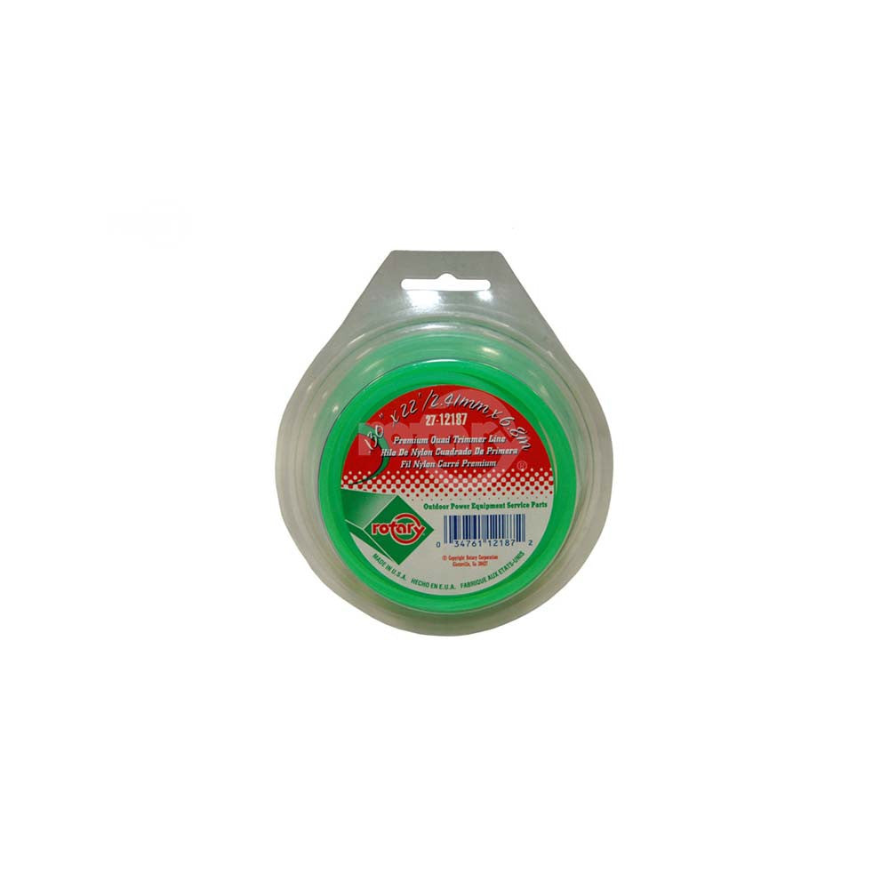 Rotary - 12187 - LINE TRIMMER .130  22' LOOP QUAD GREEN - Rotary Parts Store
