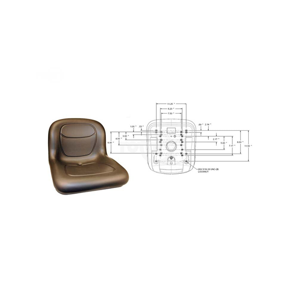 Rotary - 13341 - 15" HIGH BACK SEAT BLACK                                     