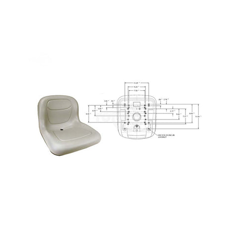 Rotary - 13342 - 15" HIGH BACK SEAT GREY                                      