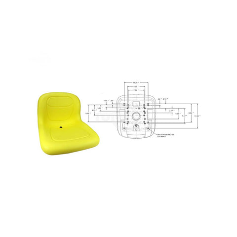 Rotary - 13343 - 15" HIGH BACK SEAT YELLOW                                    