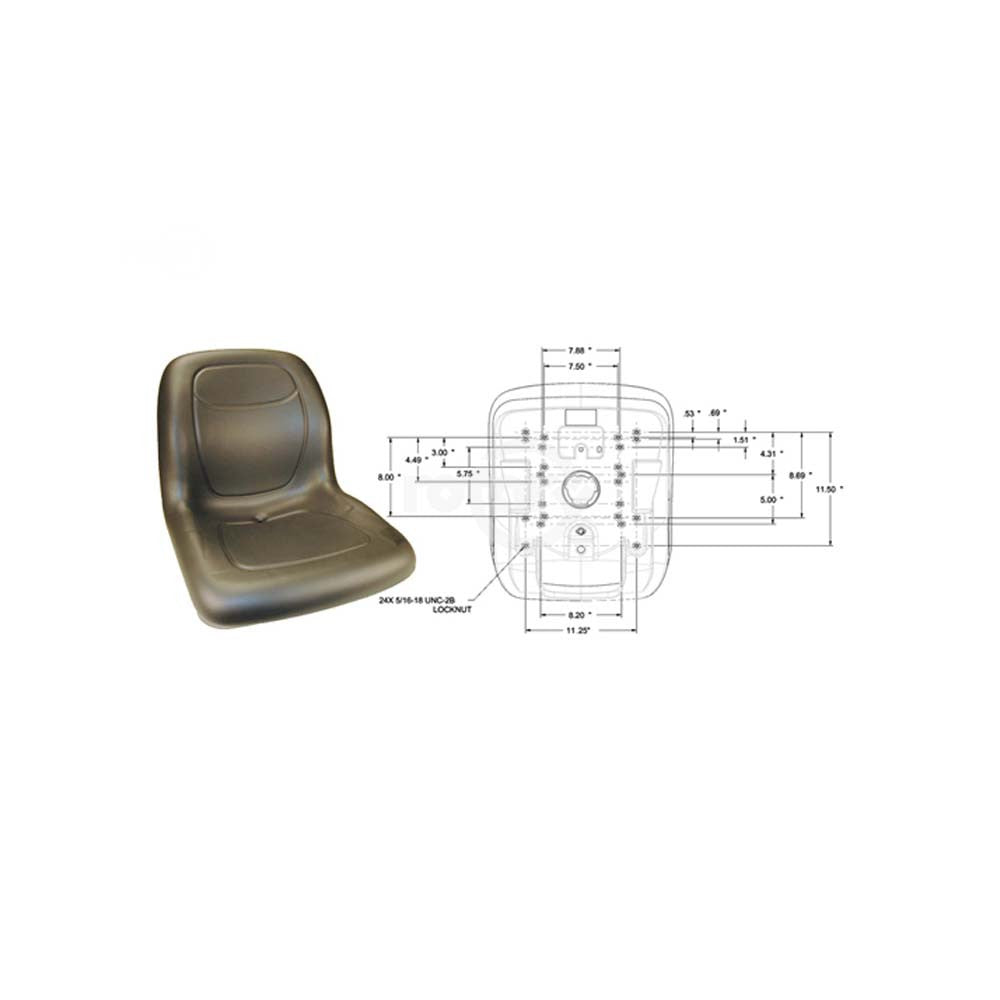Rotary - 13344 - 18" HIGH BACK SEAT BLACK                                     