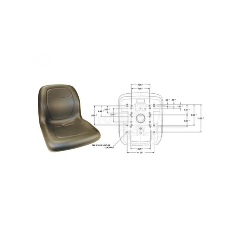 Rotary - 13344 - 18" HIGH BACK SEAT BLACK                                     