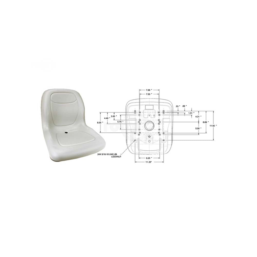 Rotary - 13345 - 18" HIGH BACK SEAT GREY                                      