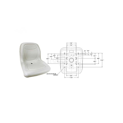 Rotary - 13345 - 18" HIGH BACK SEAT GREY                                      