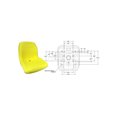 Rotary - 13346 - 18" HIGH BACK SEAT YELLOW                                    