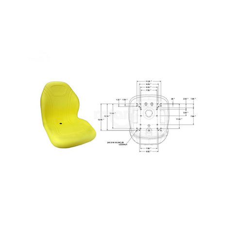 Rotary - 13358 - 20" HIGH BACK SEAT YELLOW                                    